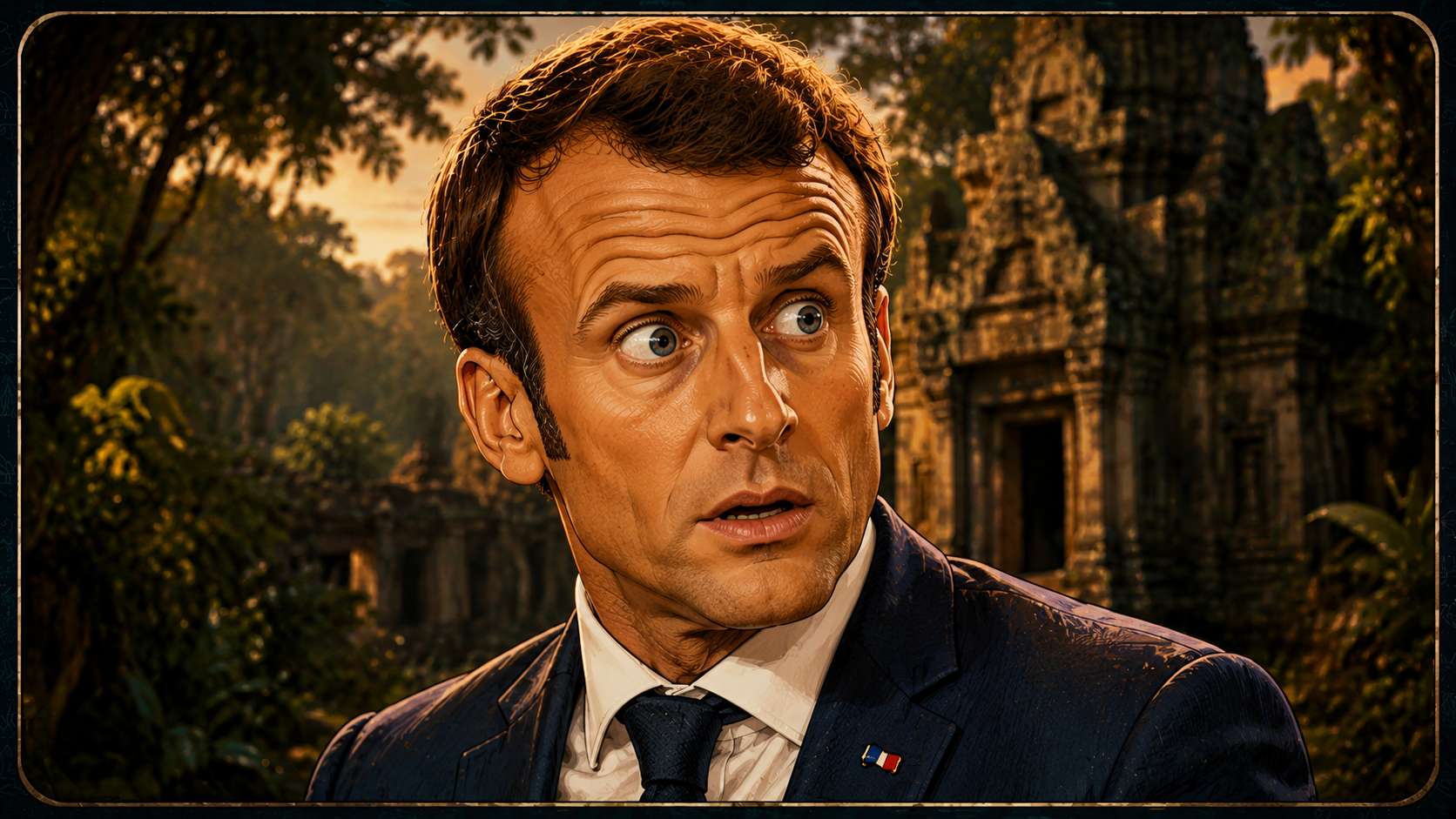 Portrait de Macron surpris